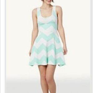 Rue21 Light Green Printed Tank Skater Dress